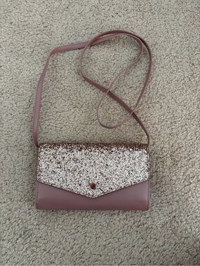 Women’s Glitter Crossbody Bag - Blush Pink